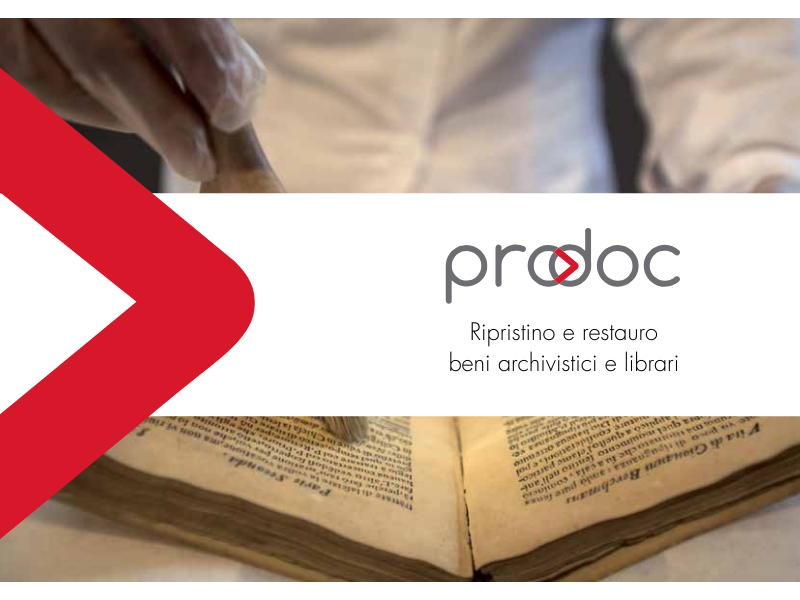 Copertina Brochure ripristino e restauro beni archivistici e librari EDAM Prodoc